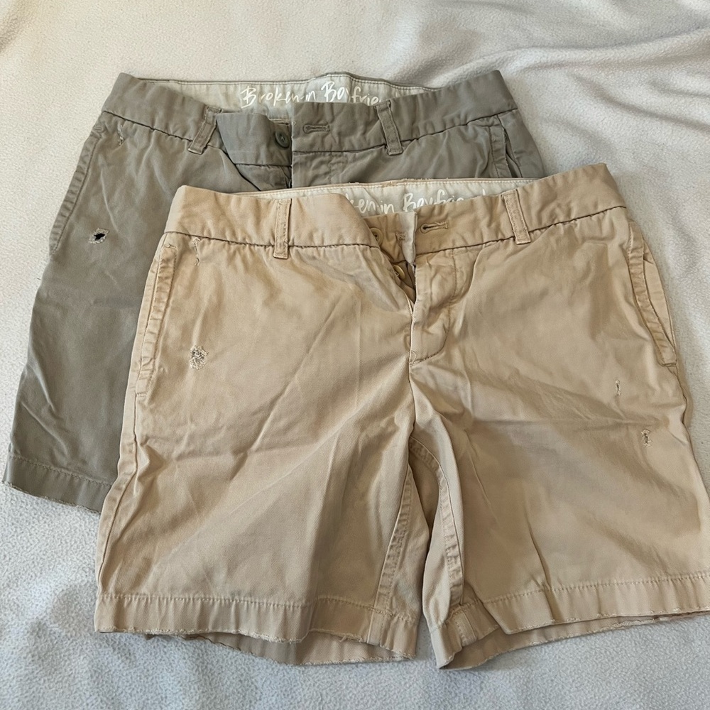 J. Crew Women's Tan and Gray Broken Boyfriend Shorts - Pack of 2